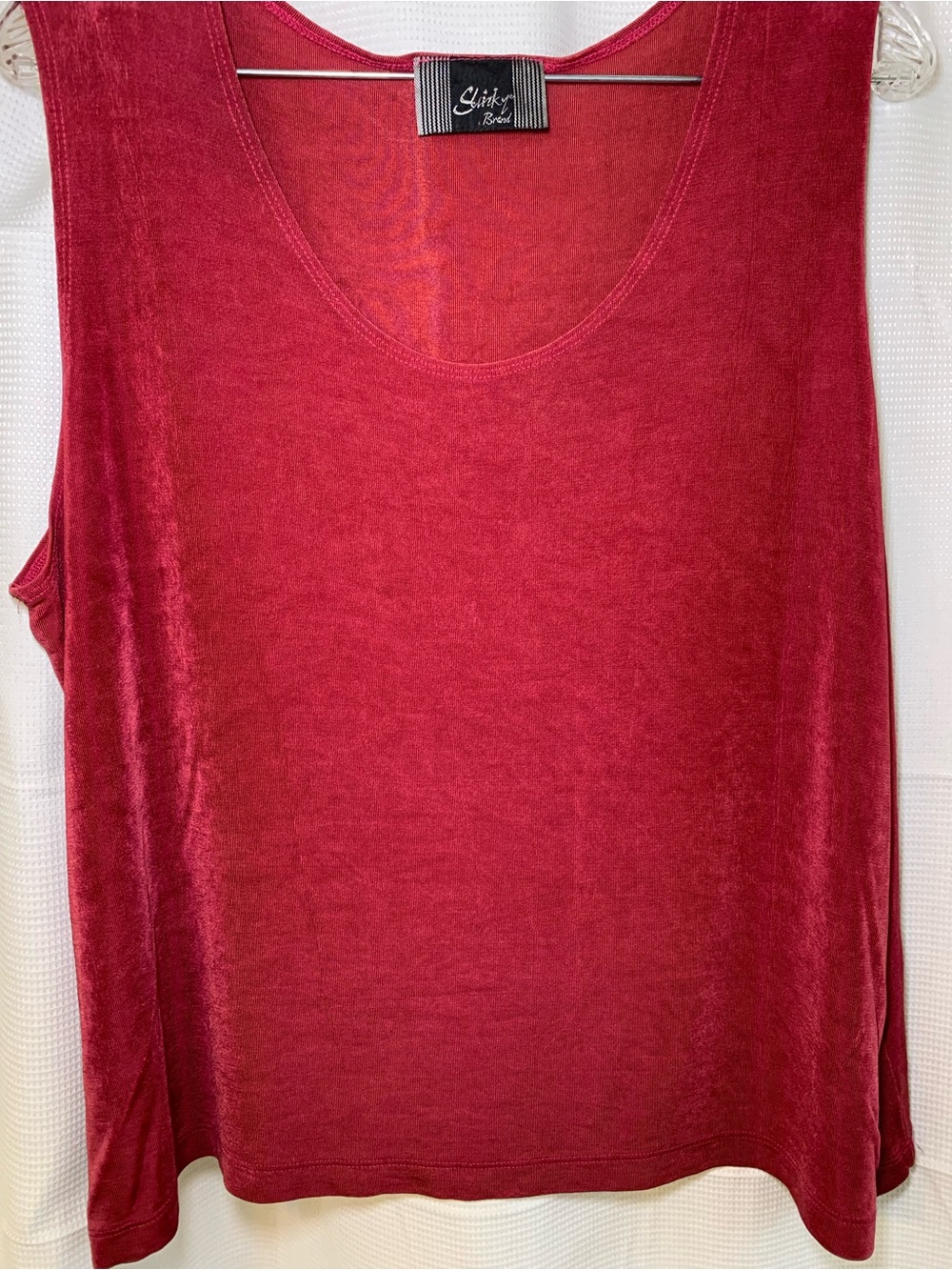 Slinky Brand Deep Red Scoop Neck Tank Top